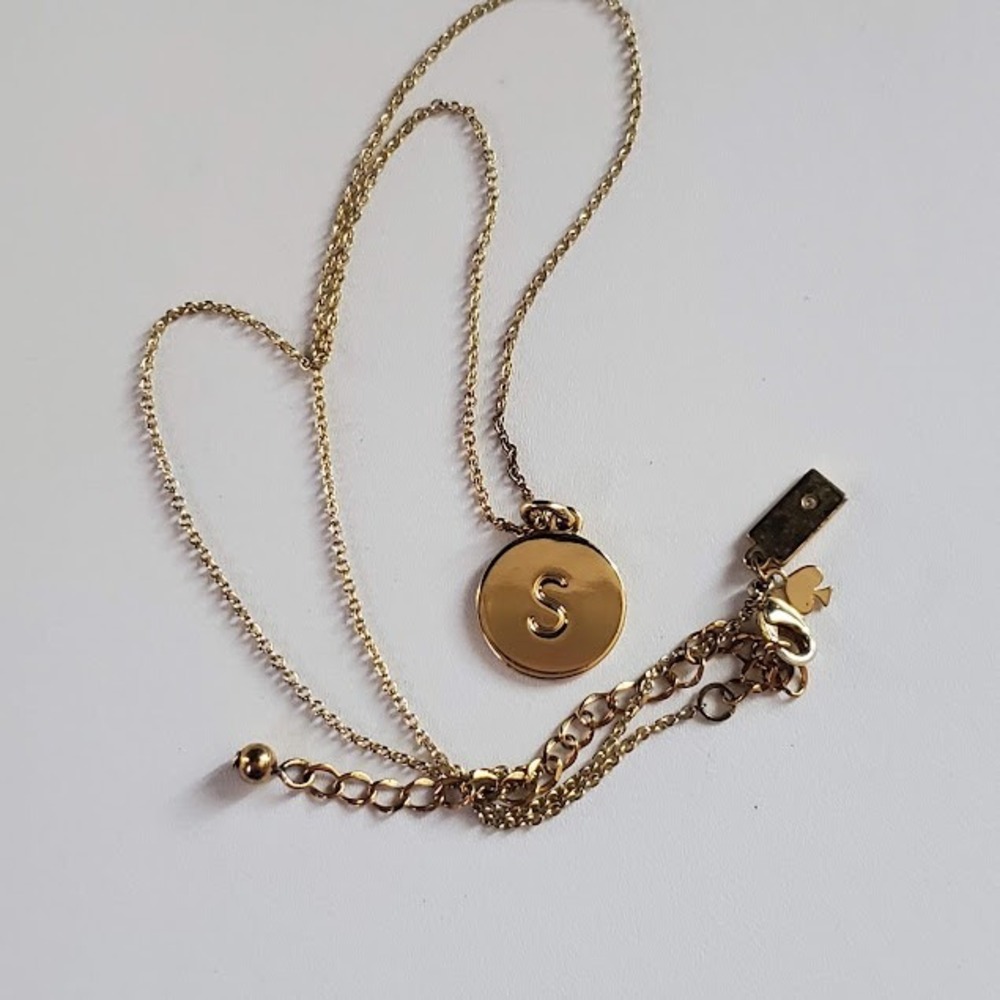 Kate Spade One In A Million Initial S Pendant Necklace Gold Tone Monogram